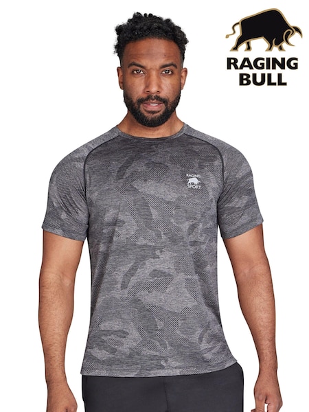 Raging Bull Performance Jacquard Knit Black T-Shirt (AD0827) | £32 - £36