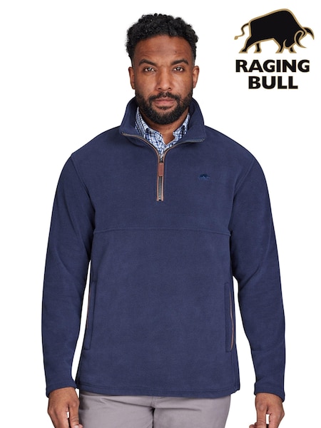Raging Bull Blue Fleece Quarter Zip Jumper (AD0906) | £95 - £105