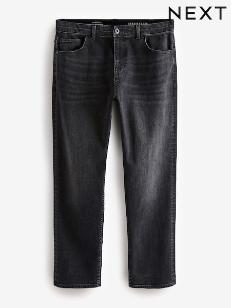 Black Washed Single Straight Fit Classic Stretch Jeans (AD1018) | £28