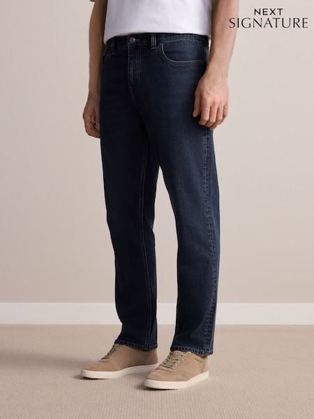 Ink Blue Straight Fit Signature Soft Touch Denim Jeans (AD1033) | £38