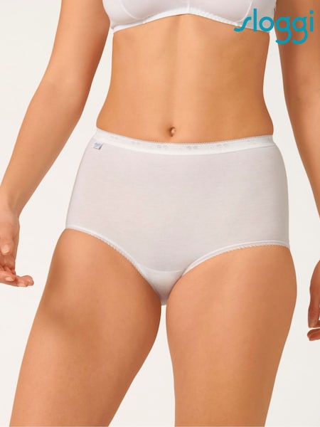 Sloggi Basic+ Maxi White Briefs 3 Pack (AD1299) | £35