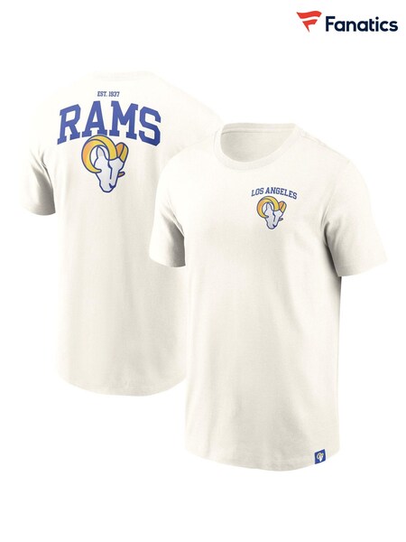 Fanatics Cream NFL Los Angeles Rams Short Sleeve Essential 100% Cotton T-Shirt (AD1559) | £35
