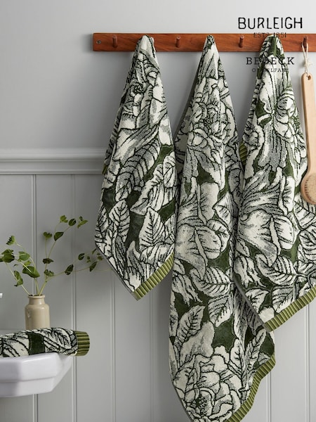 Burleigh X Bedeck Of Belfast Green Hibiscus 100% Cotton Towel (AD1679) | £17 - £48