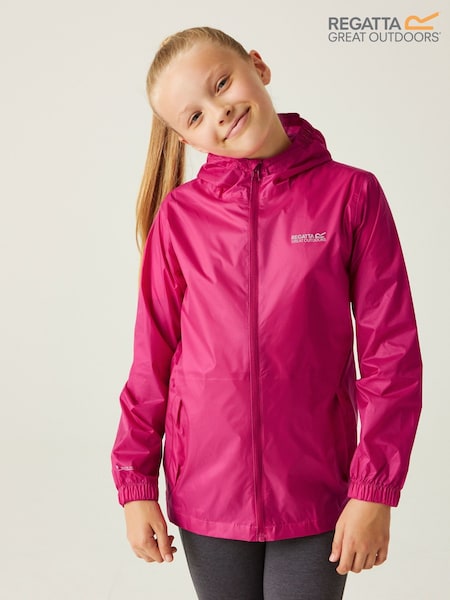 Regatta Pink Kids Waterproof Pack It Jacket III (AD1771) | £25