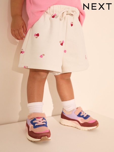 Cream Cherry Hearts Shorts (3mths-7yrs) (AD1786) | £6 - £8