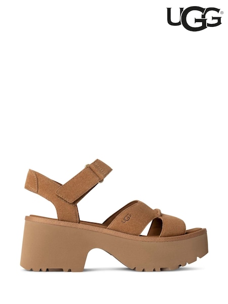 UGG Brown New Heights Ankle Strap Sandals (AD1943) | £110