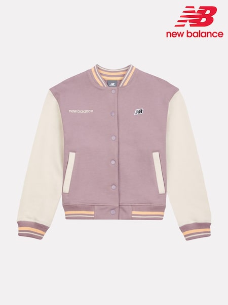 New Balance Red Girls 100% Cotton Premium Baseball Jacket (AD1981) | £85 - £102
