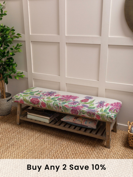 Voyage Maison Fairytale Bristles Damson Pink Rupert Printed Bench (AD2076) | £280