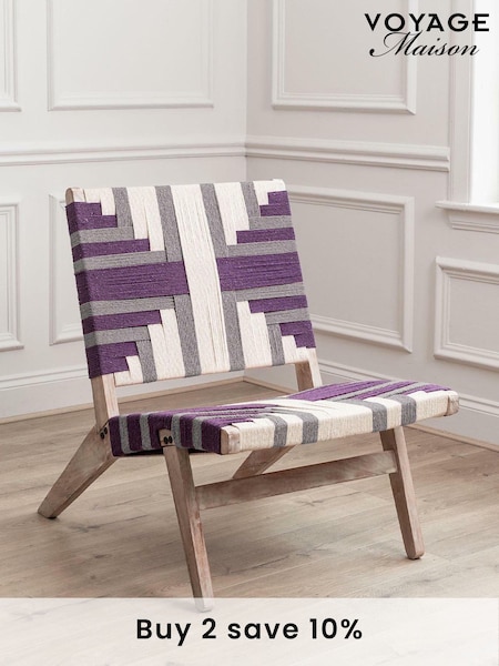 Voyage Maison Plum Purple Manali Woven Chair (AD2137) | £320