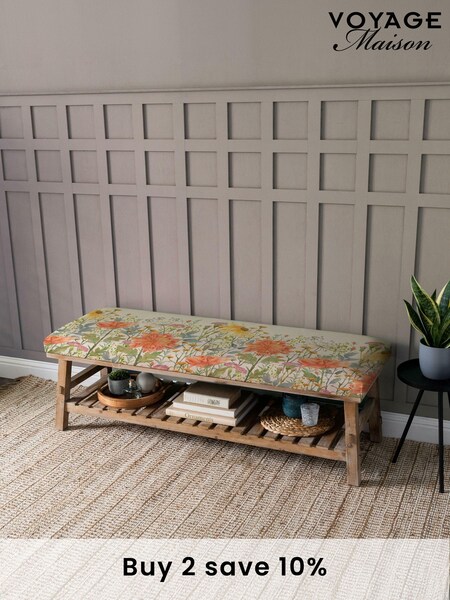 Voyage Maison Delamere Natural Orange Rupert Printed Bench (AD2152) | £280