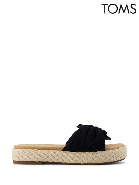 TOMS Abby Slide in Beachside Woven Black Sandals (AD2298) | £60