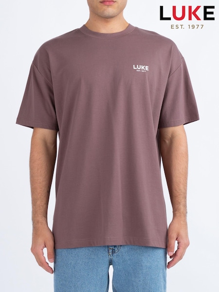 Luke 1977 Purple Exquisite Relaxed Fit 100% Cotton T-Shirt (AD2338) | £28