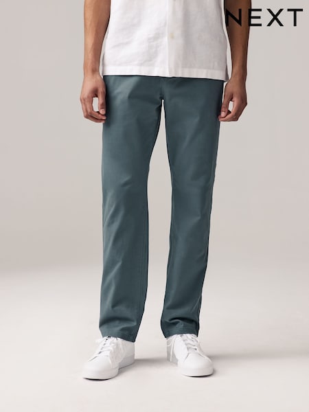 Blue Grey Slim Fit Side Elasticated Stretch Chino Trousers (AD2445) | £24