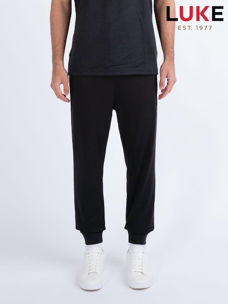Luke 1977 Dawson Black Joggers (AD2585) | £70