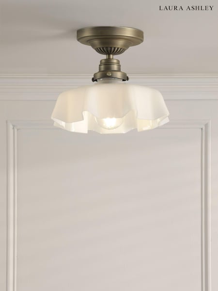 Laura Ashley Off White Banham Flush Ceiling Fitting Ceiling Light (AD2644) | £65