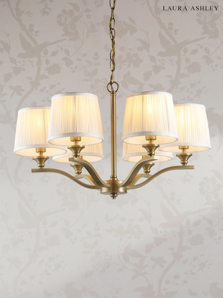Laura Ashley Matt Antique Brass Hemsley 6 Light Chandelier (AD2656) | £260