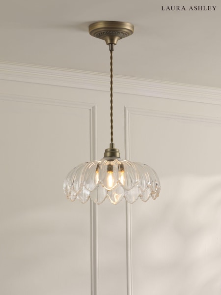 Laura Ashley Matt Antique Brass Bexwell 1 Light Pendant Ceiling Light (AD2665) | £60