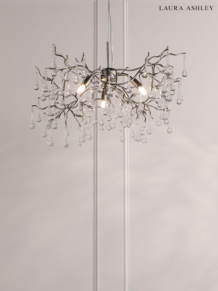 Laura Ashley Pewter Willow Crystal Ceiling Light (AD2688) | £330