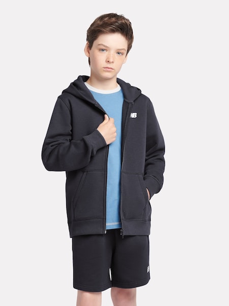 New Balance Black Brush Back Small Logo Zip Hoodie (AD2699) | £50 - £60