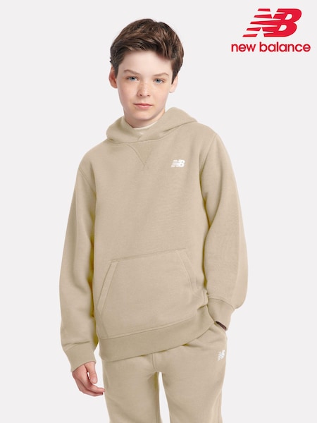 New Balance Orange Small Boys Brush Back Logo Hoodie (AD2702) | £50 - £60