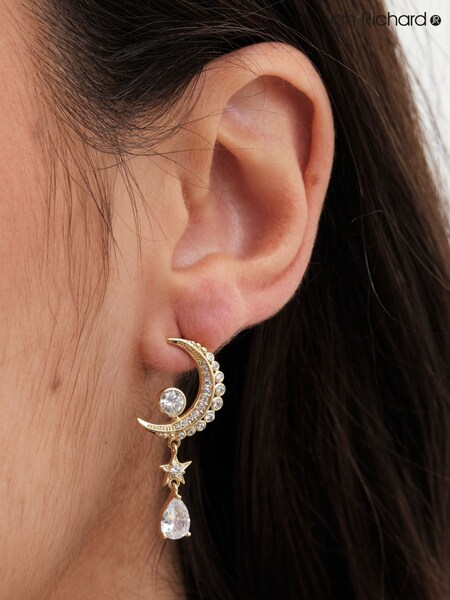 Jon Richard Gold Tone Cubic Zirconia Celestial Earrings (AD2910) | £20