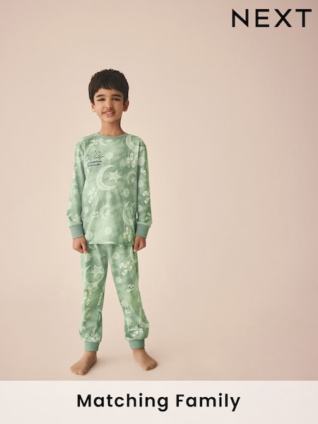 Green Boys Ramadan Matching Family Pyjamas Set (9mths-12yrs) (AD2941) | £11 - £16