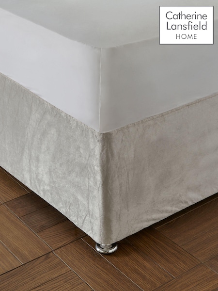 Catherine Lansfield Cream Kingsley Matt Velvet Elasticated Divan Base Wrap (AD3047) | £18 - £20