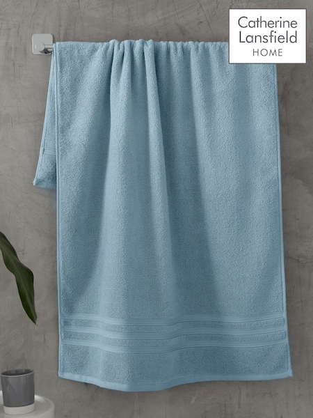Catherine Lansfield Set of 2 Blue 100% Cotton Bath Sheet Towels (AD3061) | £28