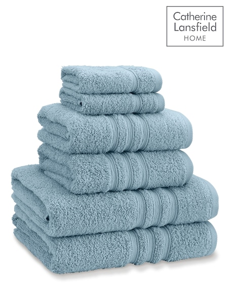 Catherine Lansfield 6 Piece Blue Zero Twist 100% Cotton Towel Bale Set (AD3068) | £28