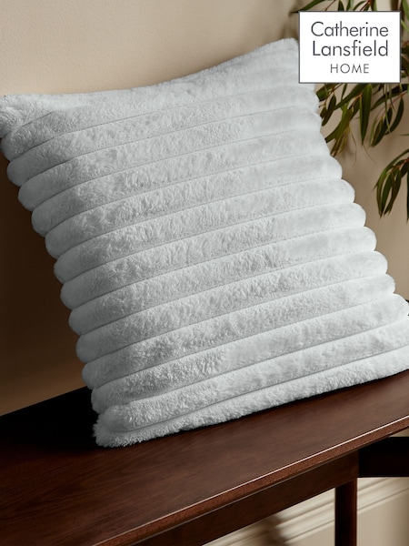 Catherine Lansfield Grey Catherine Lansfield Soft and Cosy Ribbed Cushion (AD3078) | £16