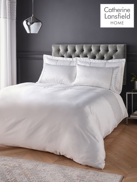 Catherine Lansfield White Deco Sequin Glamour Duvet Cover Set (AD3388) | £53 - £75