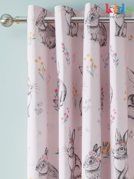 Catherine Lansfield Pink Bunny Tail Ditsy Flower Reversible Eyelet Curtains (AD3483) | £50