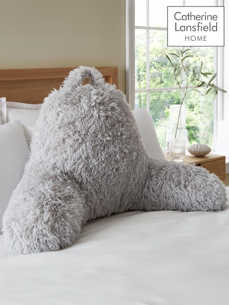 Catherine Lansfield Silver and Grey Cuddly Deep Pile Faux Fur Cuddle Chair Cushion (AD3516) | £30