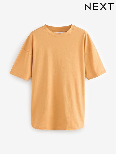 Ochre Yellow Relaxed Fit Skater Style T-Shirt (AD3637) | £20