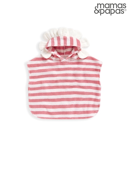 Mamas & Papas Pink 100% Cotton Flower Hood Poncho (AD3699) | £22