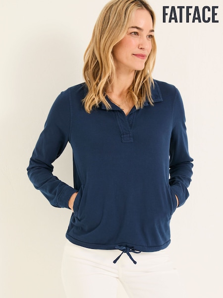 FatFace Jess Navy Popover Jersey Shirt (AD3737) | £25