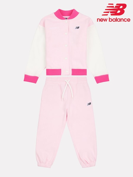 New Balance Pink Baby Girls Premium 100% Cotton Baseball Set (AD3789) | £65