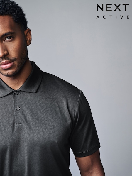 Slate Grey Active Jacquard Golf Polo Shirt (AD4205) | £24