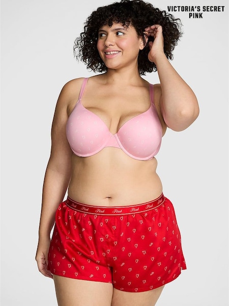 Victoria's Secret PINK Vermillion Red Hearts Short Pyjama Bottoms (AD4212) | £25