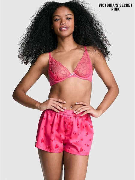 Victoria's Secret PINK Double Bubble Pink Heart Short Pyjama Bottoms (AD4227) | £25