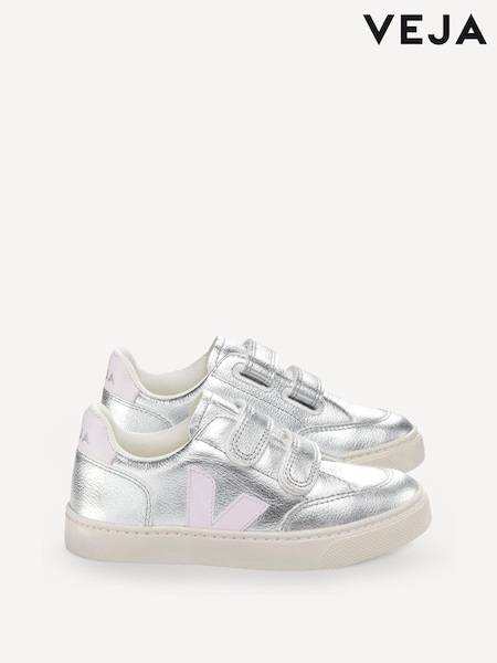Veja Small Silver V-12 Trainers (AD4340) | £90