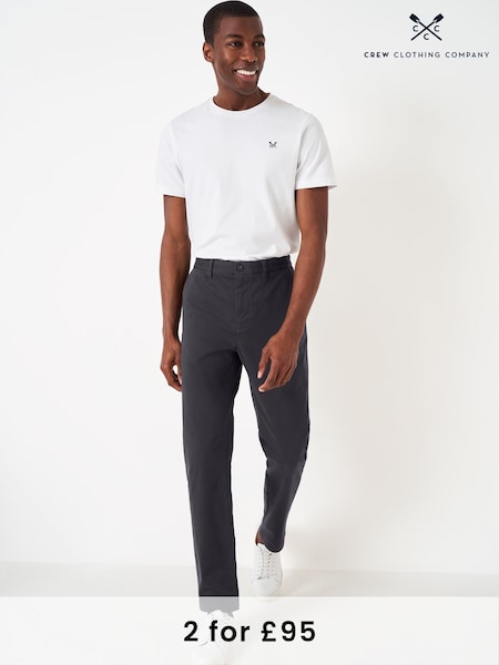 Crew Clothing Grey Straight Chinos (AD4375) | £65