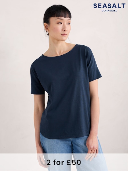 Seasalt Cornwall Blue Bryher View T-Shirt (AD4802) | £28