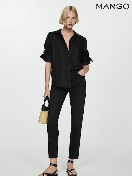 Mango Black Newmom Comfort High Rise Jeans (AD5076) | £40