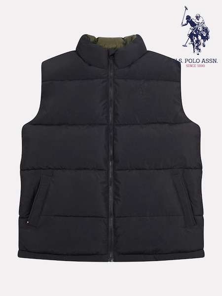 U.S. Polo Assn Black U.S. Polo Assn. Mens Wide Baffle Gilet (AD5164) | £85
