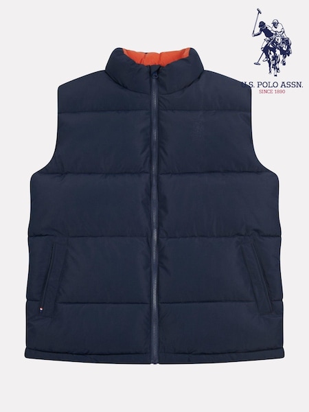 U.S. Polo Assn Blue U.S. Polo Assn. Mens Wide Baffle Gilet (AD5171) | £85