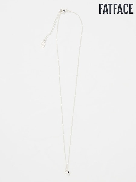 FatFace Silver Tone Heart Pendant Necklace (AD5264) | £16.50
