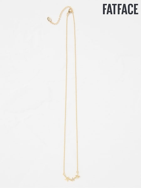 FatFace Gold Tone Trio Star Pendant Necklace (AD5268) | £14.50
