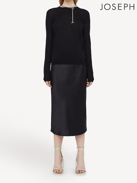 Joseph Black Round Neck Cashair Cashmere Jumper (AD5311) | £295