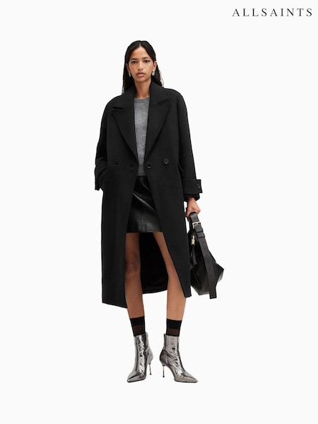 AllSaints Black Mabel Coat (AD5419) | £359